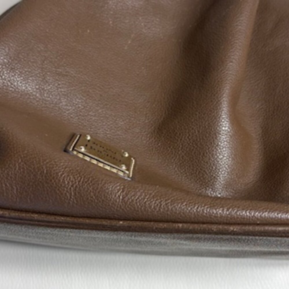 Dooney & Bourke Drawstring Bucket Bag Pebbled Leather Brown Grommets Tassels - Picture 7 of 13